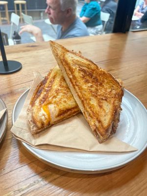 Tofu scramble, ham, cheese and hollandaise. at Union Kiosk in Melbourne