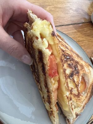 Cheese, tomato and Dijon jaffle   at Union Kiosk in Melbourne