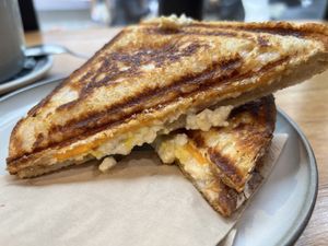 Tofu scramble jaffle  at Union Kiosk in Melbourne