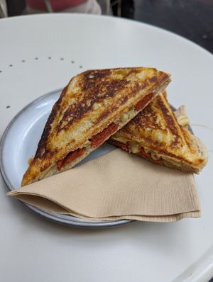 Vegan pepperoni mac and cheese at Union Kiosk in Melbourne