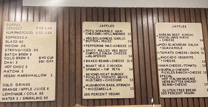 Menu as of 01/07/2024  at Union Kiosk in Melbourne