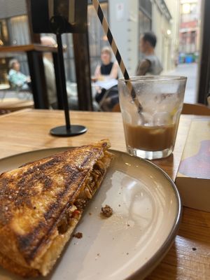 Korean beef toastie  at Union Kiosk in Melbourne