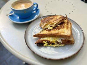 Mmmmmm, jaffle.  at Union Kiosk in Melbourne
