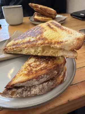 Pepperoni Mac and cheese jaffle  at Union Kiosk in Melbourne