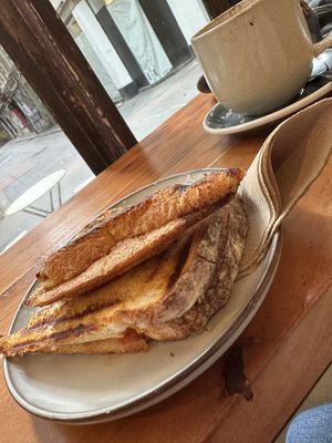 Burger jaffle   at Union Kiosk in Melbourne