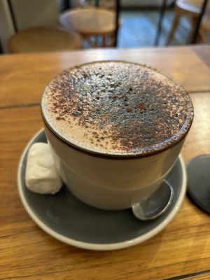 Hot chocolate with marshmallow    at Union Kiosk in Melbourne