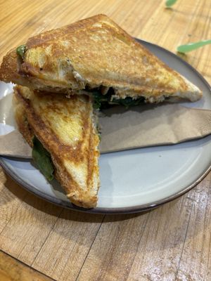Chicken, spinach and Yay! feta jaffle  at Union Kiosk in Melbourne