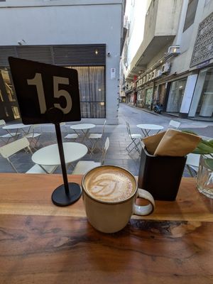 Almond latte at Union Kiosk in Melbourne