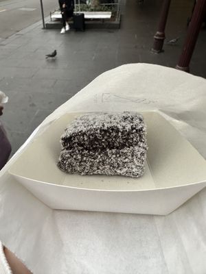 Lamington!!!  at Union Kiosk in Melbourne