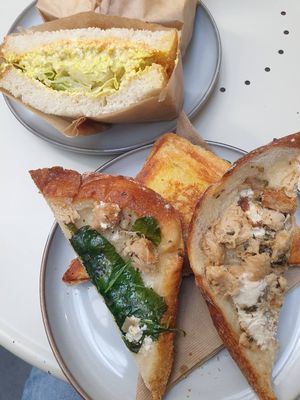 Roast chikn, spinach, YAY fetta $15: very good at Union Kiosk in Melbourne