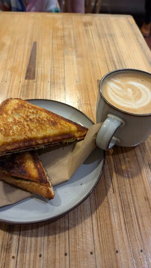 Avocado, Vegemite, and cheese jaffle at Union Kiosk in Melbourne