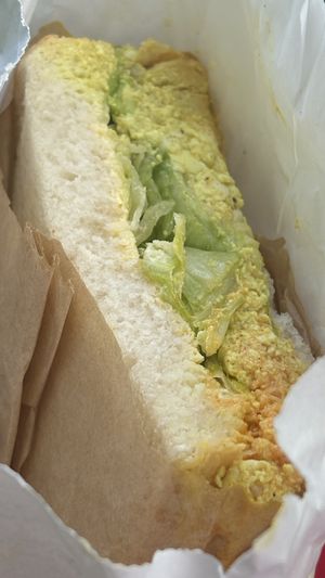Curried tofu sandwich   at Union Kiosk in Melbourne