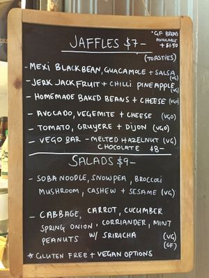 Menu on 20 November 2017 at Union Kiosk in Melbourne