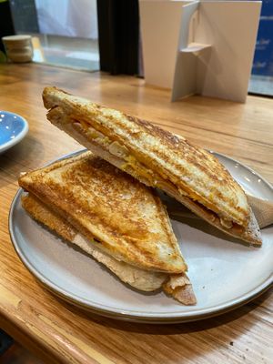 Scrambled tofu waffle at Union Kiosk in Melbourne