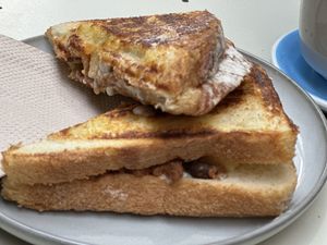 Rising special 2025 chilli con (sin) carne with potato.   at Union Kiosk in Melbourne
