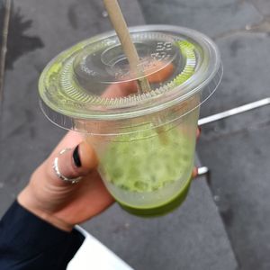 iced almond matcha at Union Kiosk in Melbourne