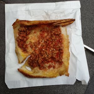 bolognese, mozzarella, garlic butter jaffle at Union Kiosk in Melbourne