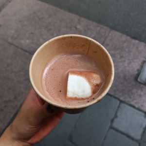 hot choccie with marshmallow :) at Union Kiosk in Melbourne