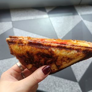 ham, cheese and tomato toastie, classic at Union Kiosk in Melbourne