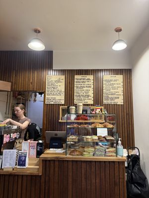 Menu and pastry case  at Union Kiosk in Melbourne