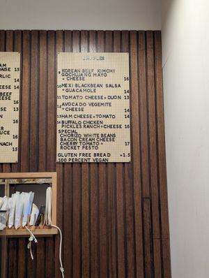 Menu at Union Kiosk in Melbourne
