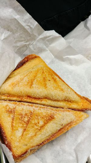 Apple pie & custard toastie at Union Kiosk in Melbourne