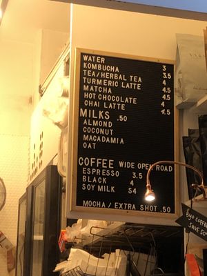 Latest coffee menu 2019 April at Union Kiosk in Melbourne
