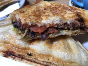 Mexi black bean Jaffle at Union Kiosk in Melbourne