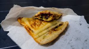 Black bean a guac jaffel at Union Kiosk in Melbourne