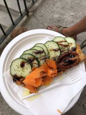 Hummus & veggies bread  at Britta Take Away in Riomaggiore