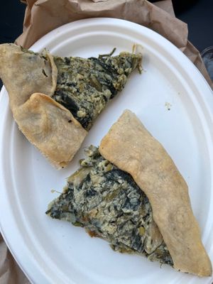 Spinach pie-delicious! at Britta Take Away in Riomaggiore