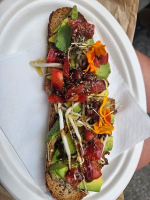 Avocado toast at Britta Take Away in Riomaggiore