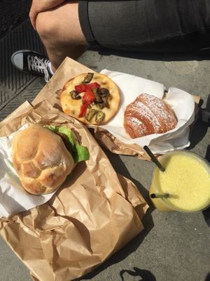 our „picknick“ with Brittas goods! at Britta Take Away in Riomaggiore