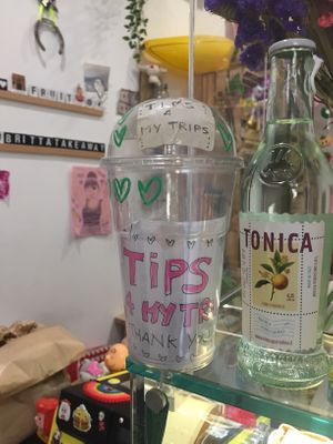 Tip jar 😊👍🏼 at Britta Take Away in Riomaggiore