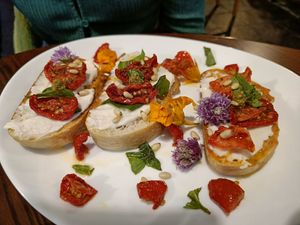 Vegan crostini at The Hidden City Cafe in Londonderry
