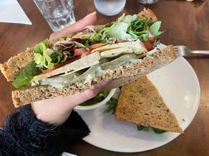 Vegan ploughman sandwich  at The Hidden City Cafe in Londonderry
