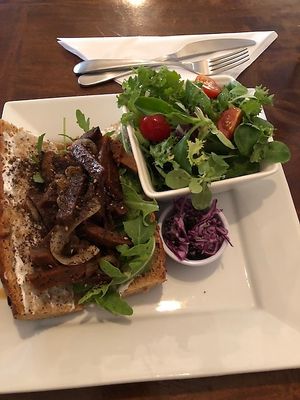 Teriyaki seitan at The Hidden City Cafe in Londonderry