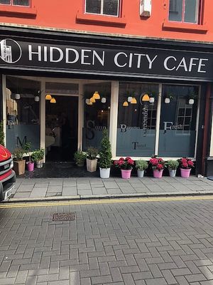 Outside at The Hidden City Cafe in Londonderry