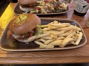 Garlic Chic’n burger  at The Caledonia in Liverpool