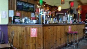 The bar  at The Caledonia in Liverpool
