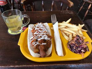 5 a day chilli dog at The Caledonia in Liverpool