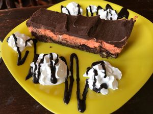 Chocolate orange tray bake at The Caledonia in Liverpool