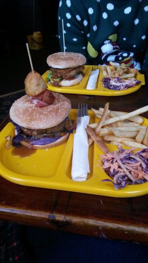 Christmas vegan burger at The Caledonia in Liverpool