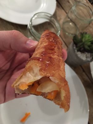 yummy! Especially with the strawberry Sauce!!!  at Vegan Snack Shop - Pop-up in Amsterdam