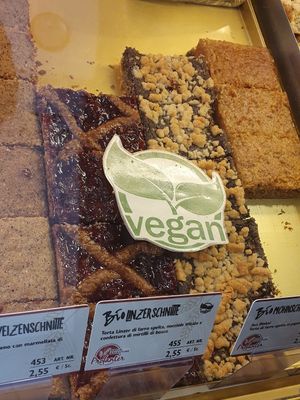 Available all days vegan sweet options at Profanter in Bressanone