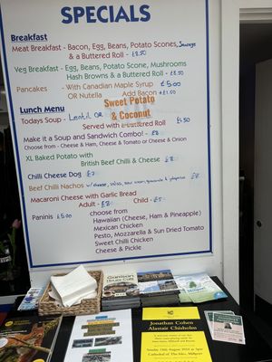 Vegan soup on menu  at Garrison House Cafe in Millport