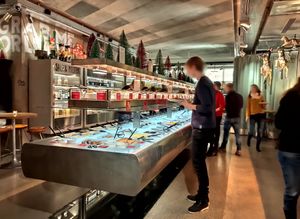 The buffet, 50% more on the right at Hiltl - Langstrasse in Zurich