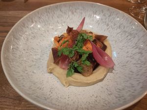 A few dishes from the November 2022 vegan menu at De Waaghals in Amsterdam