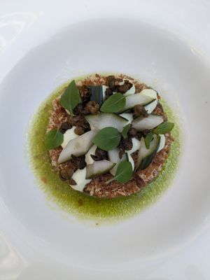 Aubergine tartar at De Waaghals in Amsterdam