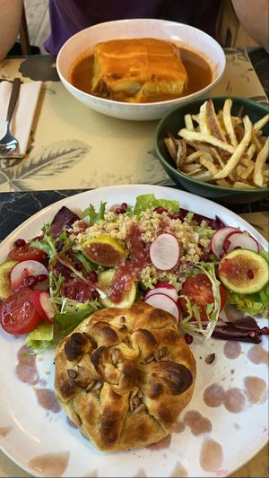 Vegan Francesinha and vegetable tart at Terrarea in Matosinhos